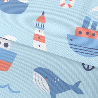 Lighthouse Whale Waterproof Oxford