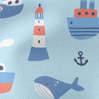 Lighthouse Whale Waterproof Canvas