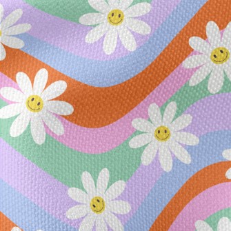 Colorful Smiling Flowers Waterproof Canvas