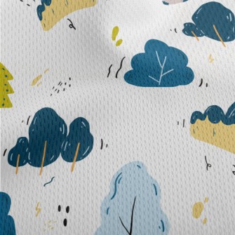 Forest Small Trees Athletic Mesh Flat Back