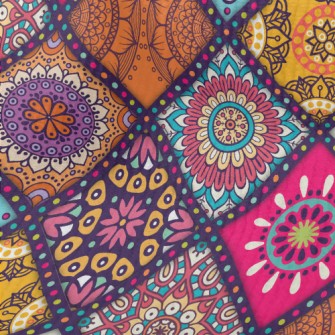 Gorgeous Retro Rhombus Flowers Terry