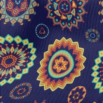 Colorful Ethnic Patterns Terry