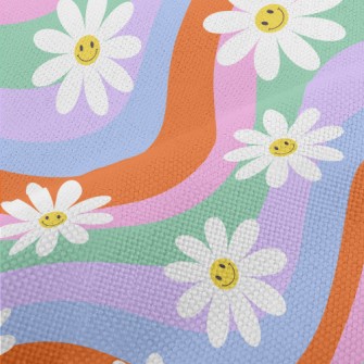 Colorful Smiling Flowers Performance Linen