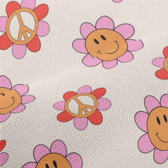 Peace Smiley Flowers Performance Linen