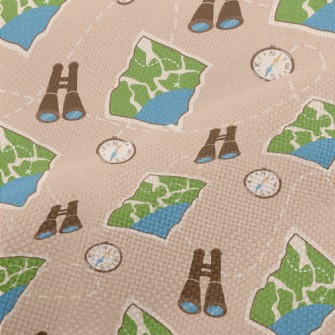 Binoculars Compass Map Performance Linen