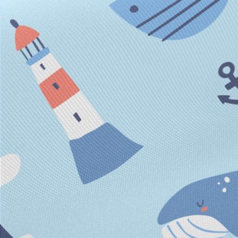 Lighthouse Whale Twill