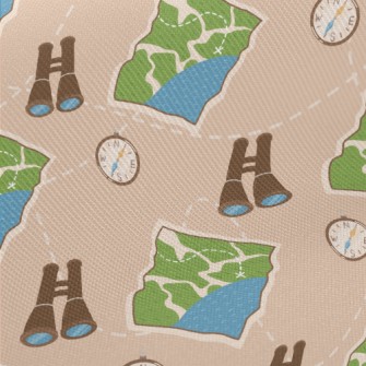 Binoculars Compass Map Twill