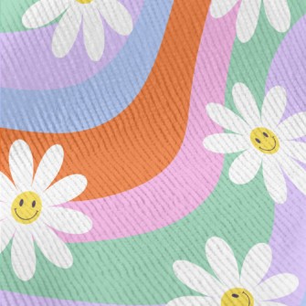 Colorful Smiling Flowers Standard Corduroy