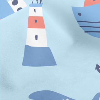 Lighthouse Whale Micro Fleece