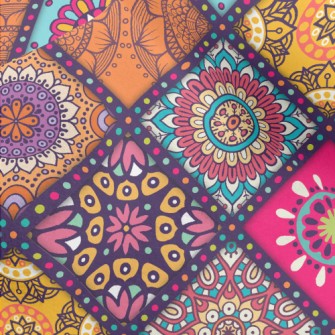 Gorgeous Retro Rhombus Flowers Micro Fleece