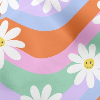 Colorful Smiling Flowers Micro Fleece