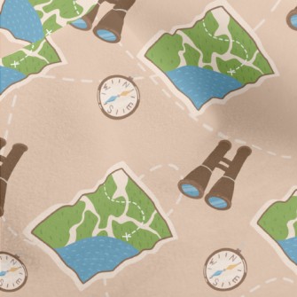 Binoculars Compass Map Micro Fleece