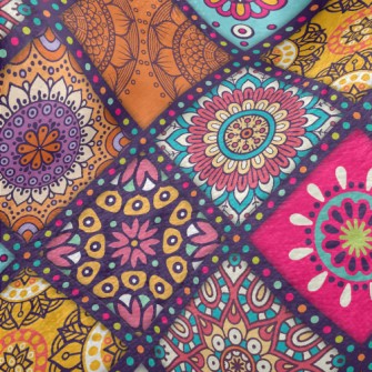 Gorgeous Retro Rhombus Flowers Minky