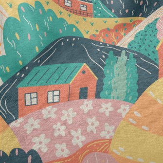 Rural Hillside House Minky