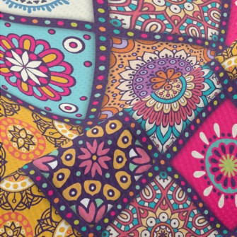 Gorgeous Retro Rhombus Flowers Piqué