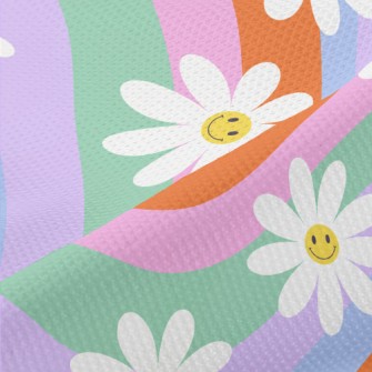 Colorful Smiling Flowers Piqué