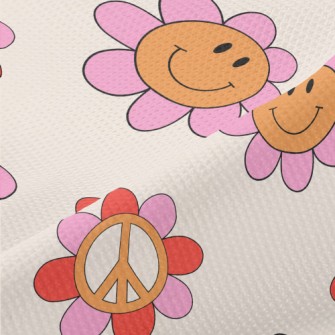 Peace Smiley Flowers Piqué