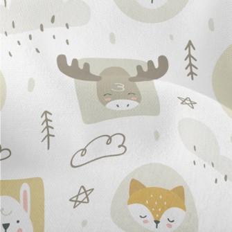 Cute Forest Animals Lightweight Performance Linen
