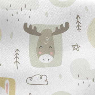 Cute Forest Animals Jersey Backed Fleece
