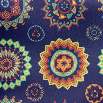 Colorful Ethnic Patterns Jersey Backed Fleece