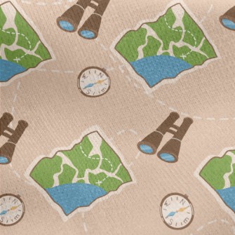 Binoculars Compass Map Jersey Backed Fleece