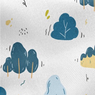 Forest Small Trees Jersey Backed Fleece