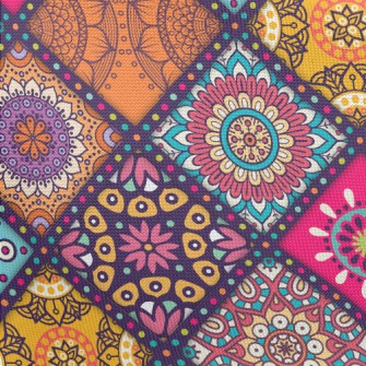 Gorgeous Retro Rhombus Flowers Pongee
