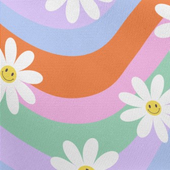 Colorful Smiling Flowers Pongee