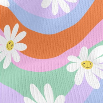 Colorful Smiling Flowers Stretch Jersey