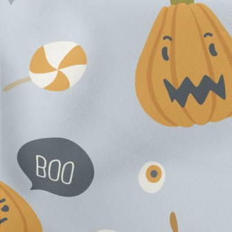 Halloween Pumpkin Ghost Lightweight Cotton Poplin