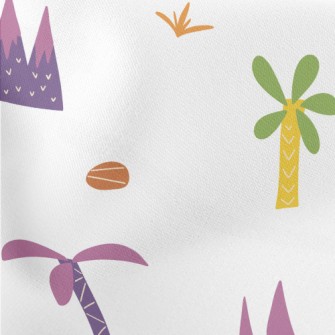 Coconut Tree Eruption Lightweight Cotton Poplin