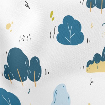 Forest Small Trees Lightweight Cotton Poplin