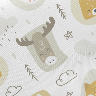 Cute Forest Animals Midweight Cotton Poplin