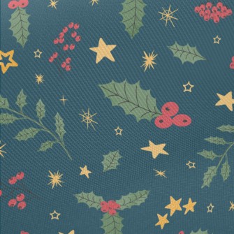 Christmas Red Small Fruit Midweight Cotton Poplin
