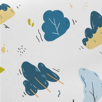 Forest Small Trees Midweight Cotton Poplin