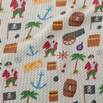 Pirate Cannon Treasure Chest Birdseye Piqué