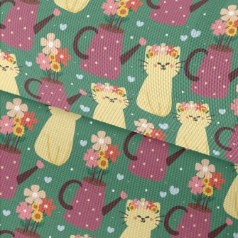 Cute Cat With Wreath Waterproof Oxford