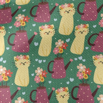 Cute Cat With Wreath Waterproof Canvas