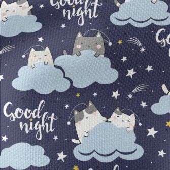 Cat Family On The Cloud Waterproof Canvas