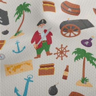 Pirate Cannon Treasure Chest Athletic Mesh Flat Back