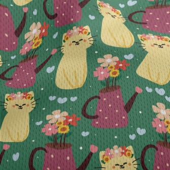 Cute Cat With Wreath Athletic Mesh Flat Back