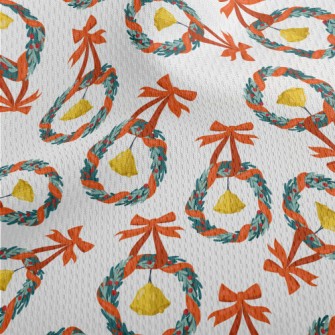 Christmas Wreath Bells Athletic Mesh Flat Back