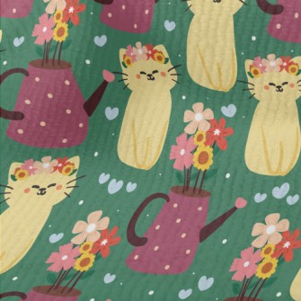 Cute Cat With Wreath Terry