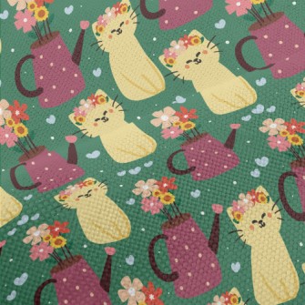 Cute Cat With Wreath Performance Linen