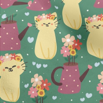 Cute Cat With Wreath Micro Fleece