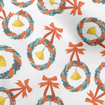 Christmas Wreath Bells Micro Fleece