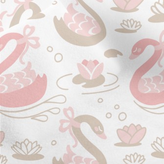 Beautiful Ribbon Swan Micro Fleece