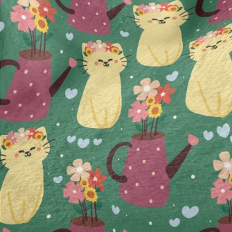 Cute Cat With Wreath Minky