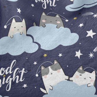 Cat Family On The Cloud Minky