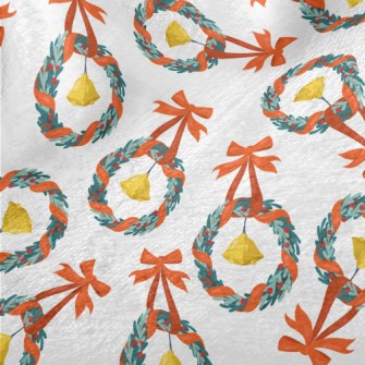 Christmas Wreath Bells Minky